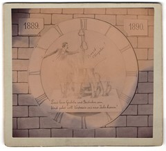 Photograph Wall Art with Clock for the New Year 1889-1890, Let Your Ruminate and