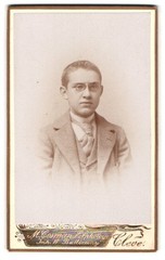 Photograph M. Cosman, Cleve, Portrait of a Young Man with Glasses