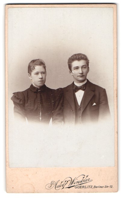 Photography Adolf Winkler, Görlitz, Berliner-Str. 12, portrait of a couple