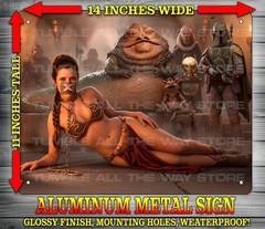 Slave Leia in Jabbas Palace Star Wars Sexy Metal Sign Wall Art 14″ x 11″