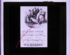 Mozart Wolfgang Amadeus Cosi Fan Tutte Title Page Old Glass Picture 8.5 x 10 cm