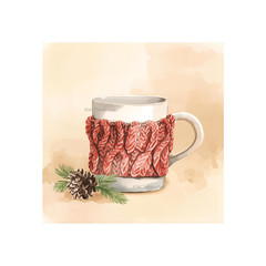 Christmas Watercolor Clipart | Cozy Winter Drinks PNG Bundle Download