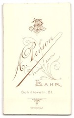 Photograph A. Person, Lahr, Schillerstraße 21, Miss with two-tone dress