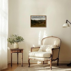 Framed Vintage Landscape Wall Art Mountain Nature Wall Decor Paintings Moody