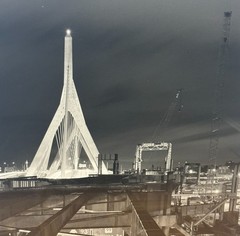 LANCE KEIMIG End of the Road ZAKIM Bridge BOSTON Artery Architecture Night PHOTO