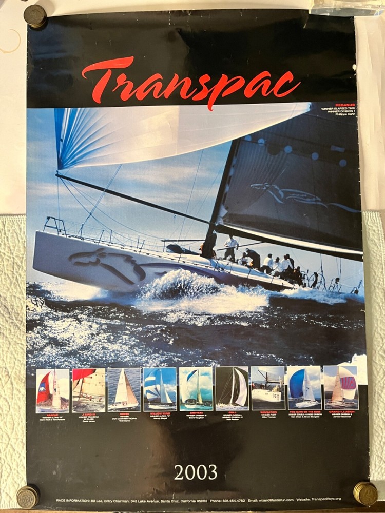 Hawaiian Marine poster Transpac 2003 large Yacht Race sailing size 27×39″