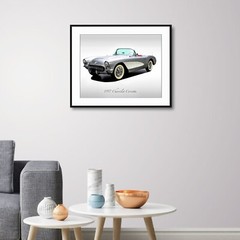 Classic Cars – 1957 Chevrolet Corvette in Inca Silver – Print