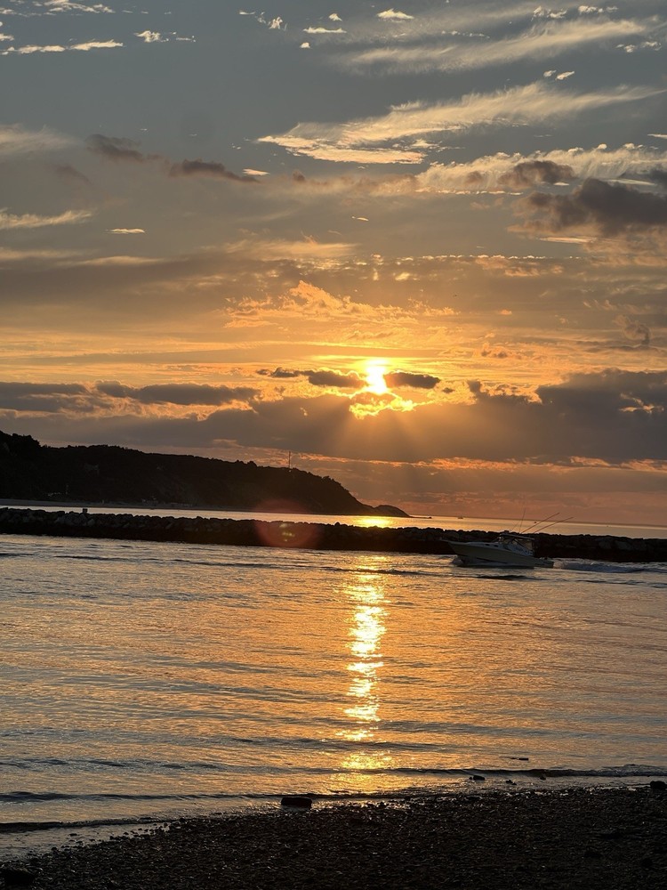 Sunset Over Water Color Landscape Photograph Nature Art