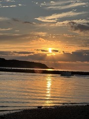 Sunset Over Water Color Landscape Photograph Nature Art