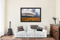 Supercell Thunderstorm Photography Print: Kansas, Storm, Sky, Picture, Photo