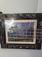 Vintage Pair Dufex Prints FJ Warren LTD Foil Landscape Matted In Plastic Frames