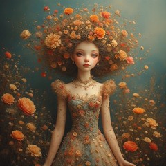 Stunning Bold Beautiful Doll Image, Art Image Art, Digital Creation