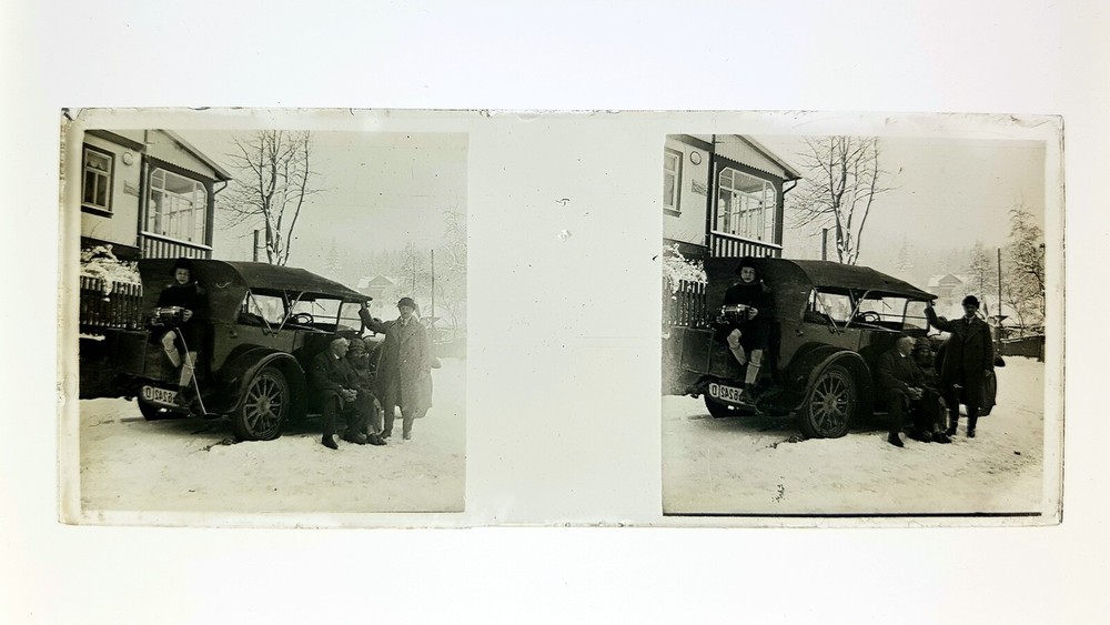 Rare Vintage Stereo Glass Plate AUTO MERCEDES BENZ c.1916 – 4x12cm