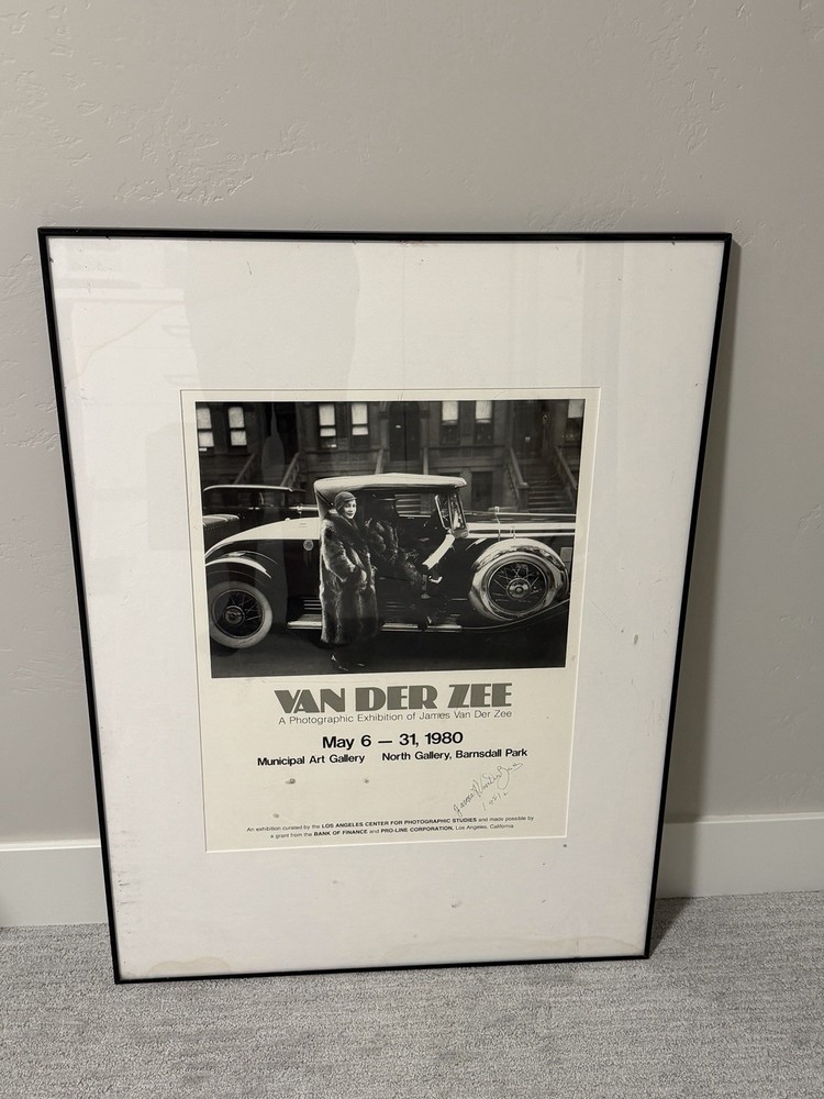 Signed James Van Der Zee Exhibition Poster Photo Print Famous 1932 Photograph