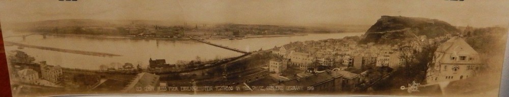 OLD GLORY FLIES FROM EHRENBREITSTEIN FORTRESS RHINE GERMANY 1919 PHOTOGRAPH