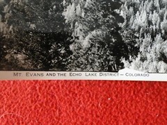Vintage 1930s/40s Colorado Linen Backed Silver Gelatin Photo Mt. Evans Echo Lake