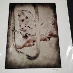 Custom Matted Photography by Scott Wheeler. Blk/White Rocking Horse