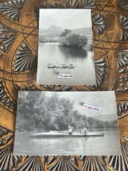 📸Set 2x Photo ~1927 Kayak Canoe Boat Athlete Men Leisure Body Nature 8×13
