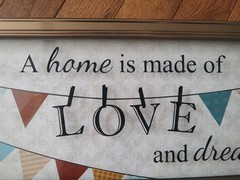 Gold Plastic Framed Birds On Clothesline Clothespins Home Is Made Of Love&Dreams