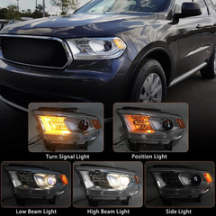 Halogen W/O LED DRL Headlight Assembly Compatible with Dodge Durango 2014-2020 C