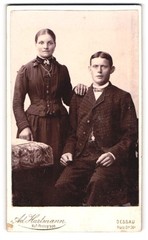 Photograph Ad. Hartmann, Dessau, Franz-Straße 24b, young middle-class couple in