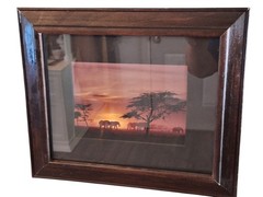 Artwork SUNRISE ELEPHANTS Original James Green Peaceful Nature Photograph 10×12
