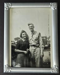 Vintage 1938 – 1942 Lot of 3 Black & White Photos Couple, A Guy & Lady on a Log