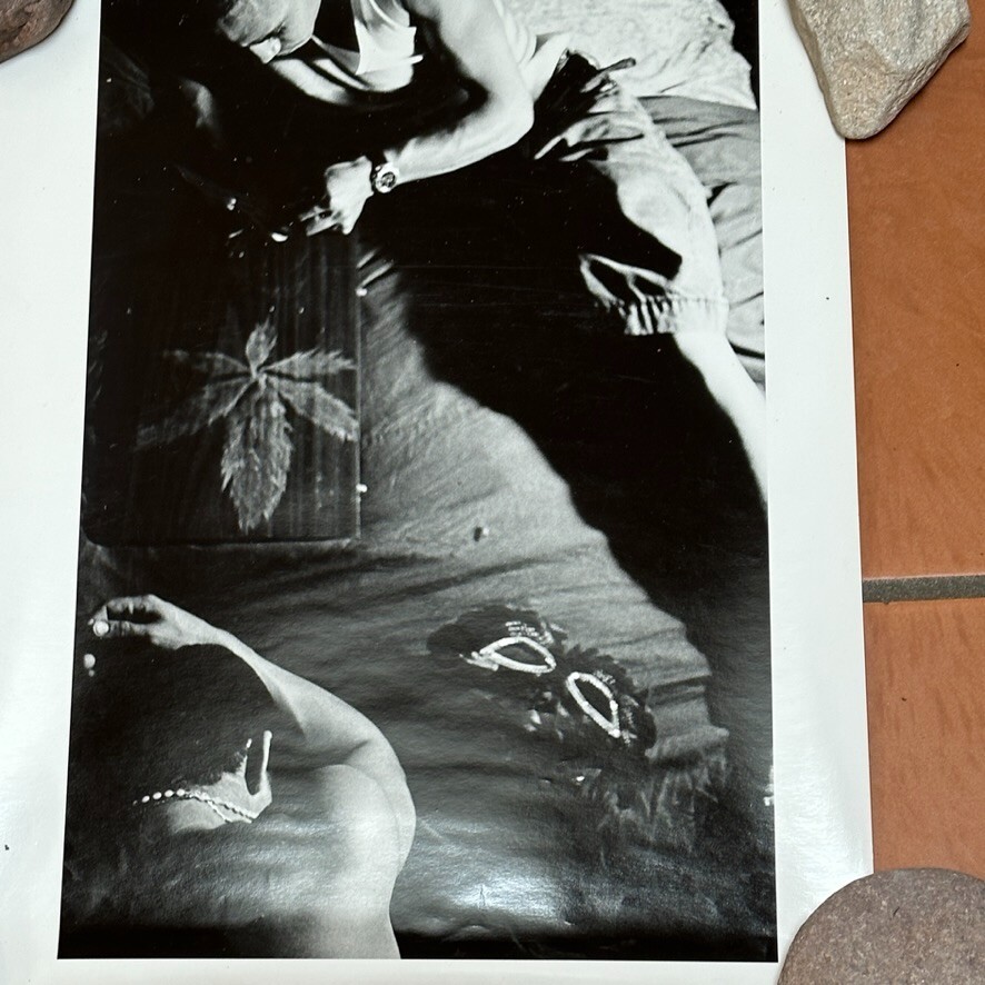 Photograph Print Janine Gordon Signed » B/W Brooklyn Gang Mask Poetic Fine Art
