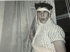 SUPER WEIRD Original Black and White Photo 3 1/2″ X 3 1/2″ HALLOWEEN? STRANGE