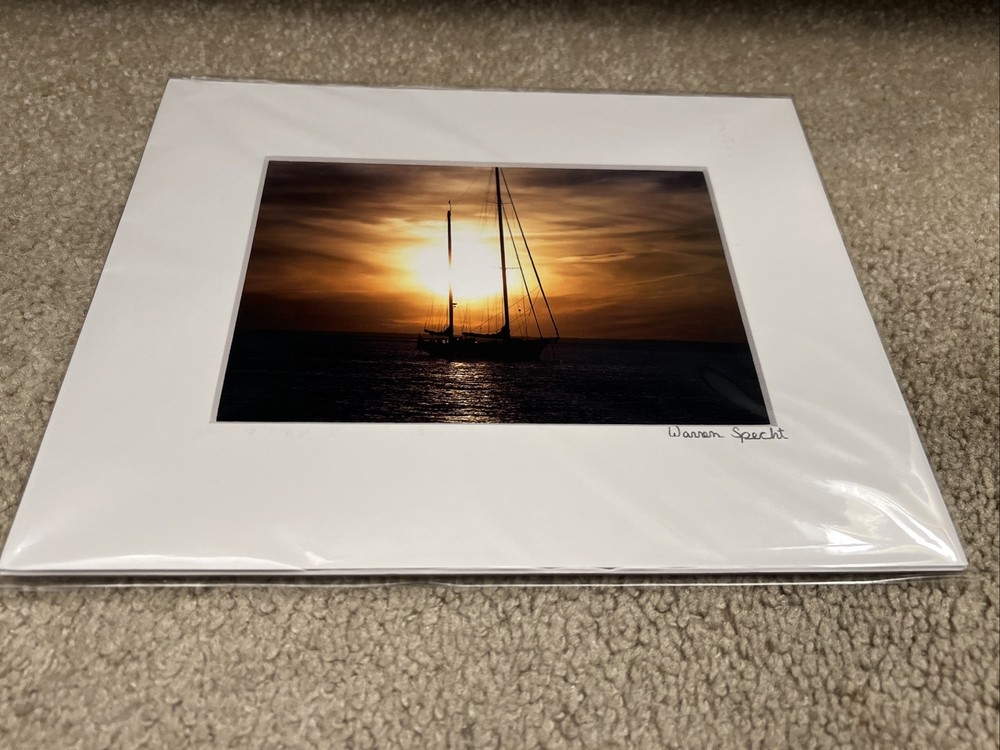 Warren Specht “Ketch” Sailboat Photograph Signed On Mat