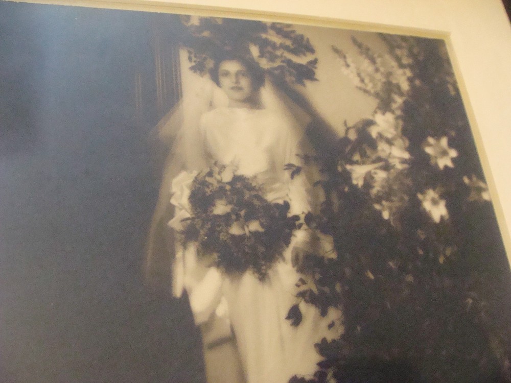 Original Pencil SIGNED WEDDING PHOTO, well framed and nice.