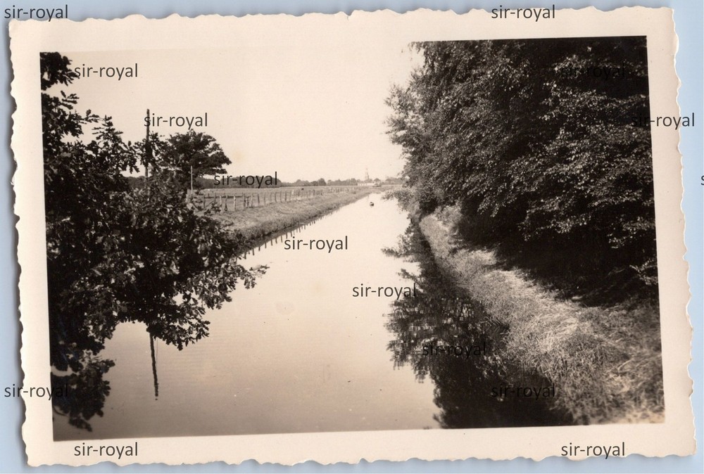 Quakenbrück 1930s – Canal in the March – Photo 9x6cm