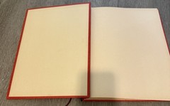 Mid‑Century Red Scrap Book • Gold Embossed Cover • Blank Beige Pages