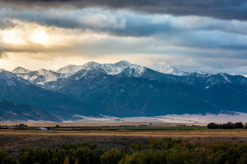 Western Photography Print – Picture of Snow Capped Mountains in Montana
