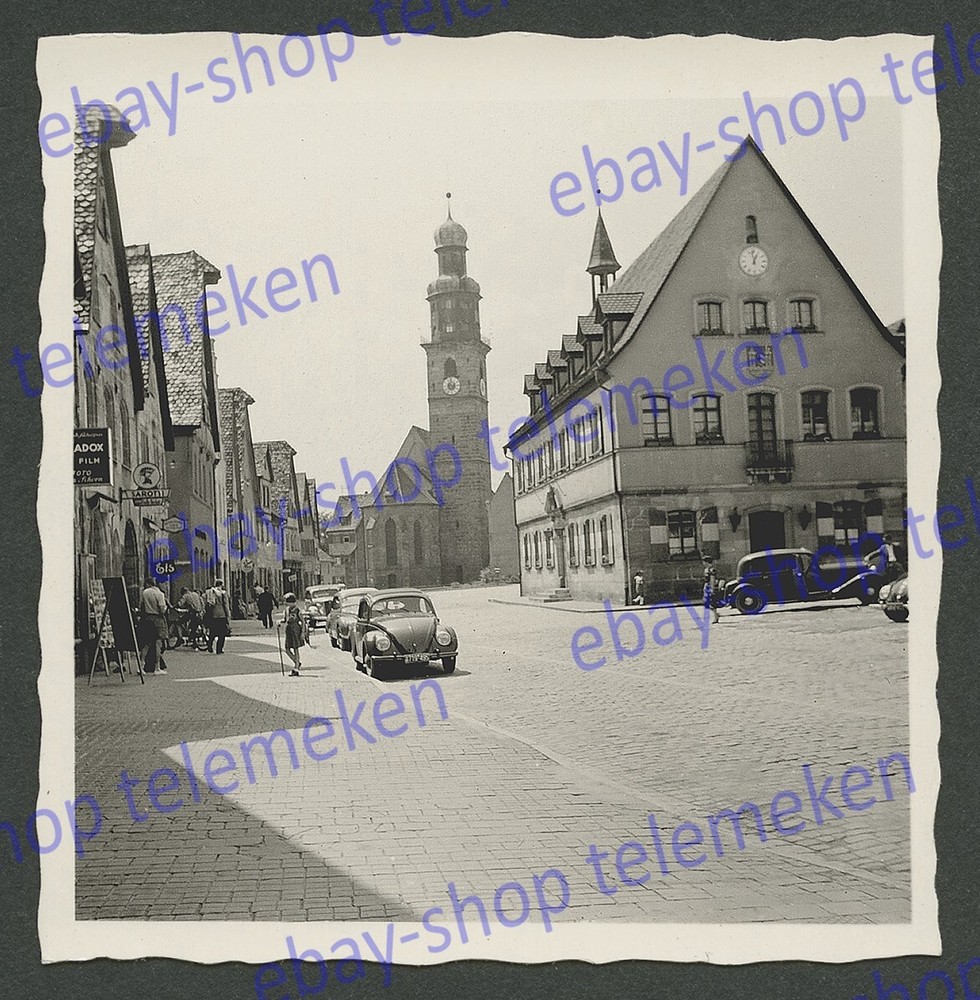 Photo VW Beetle Pretzel Beetle Car Cafe Chimney Marketplace City Hall Lauf Pegnitz 1952