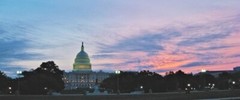 Capitol Building At Sunrise, Washington, D.C. Full Color Print 16×7