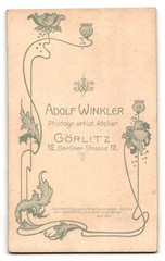 Photography Adolf Winkler, Görlitz, Berlinerstr. 12, young handsome woman mi
