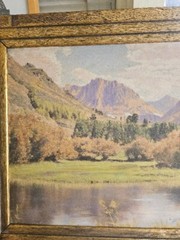 Stephen H. Willard (1894-1966) Large Color Photo-Painting Of Mountain Scene CA