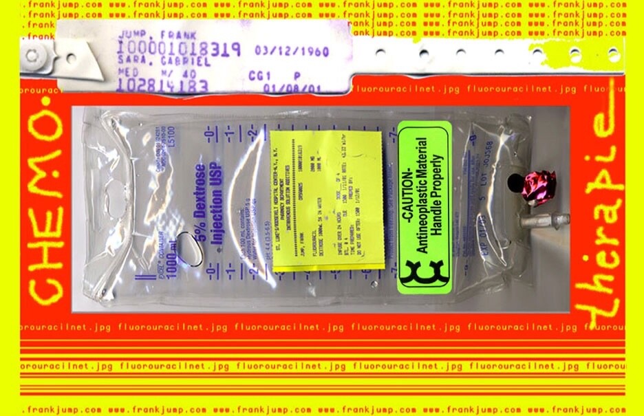 Frank H Jump- Digital collage – Fluorouracil Chemotherapy Bag -Hospital Bracelet