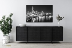 Downtown Nashville Skyline at Night – Black and White Photography Prints