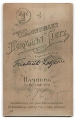 Photograph Hermann Tietz, Hamburg, size Burstah 12-14, portrait of older gentleman in
