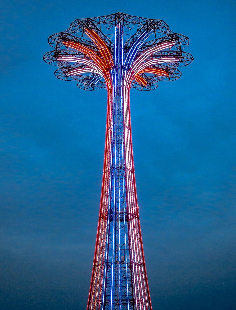 CONEY ISLAND -Steeplechase, RED WHITE & BLUE : Fine Art Photo Print 9×12