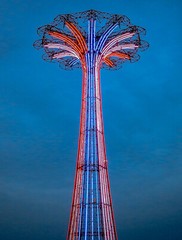 CONEY ISLAND -Steeplechase, RED WHITE & BLUE : Fine Art Photo Print 9×12
