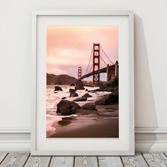 Golden Gate Bridge Wall Art Decor | Golden Gate Sunset Photography Print