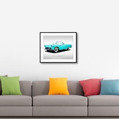Classic Cars – 1955 Ford Thunderbird – Thunderbird Blue – Print
