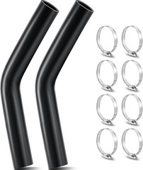 2 Pcs Gasoline Fuel Filler Neck Hose with 8 Clamp Setes 1 1/2 Inch 45 Degree