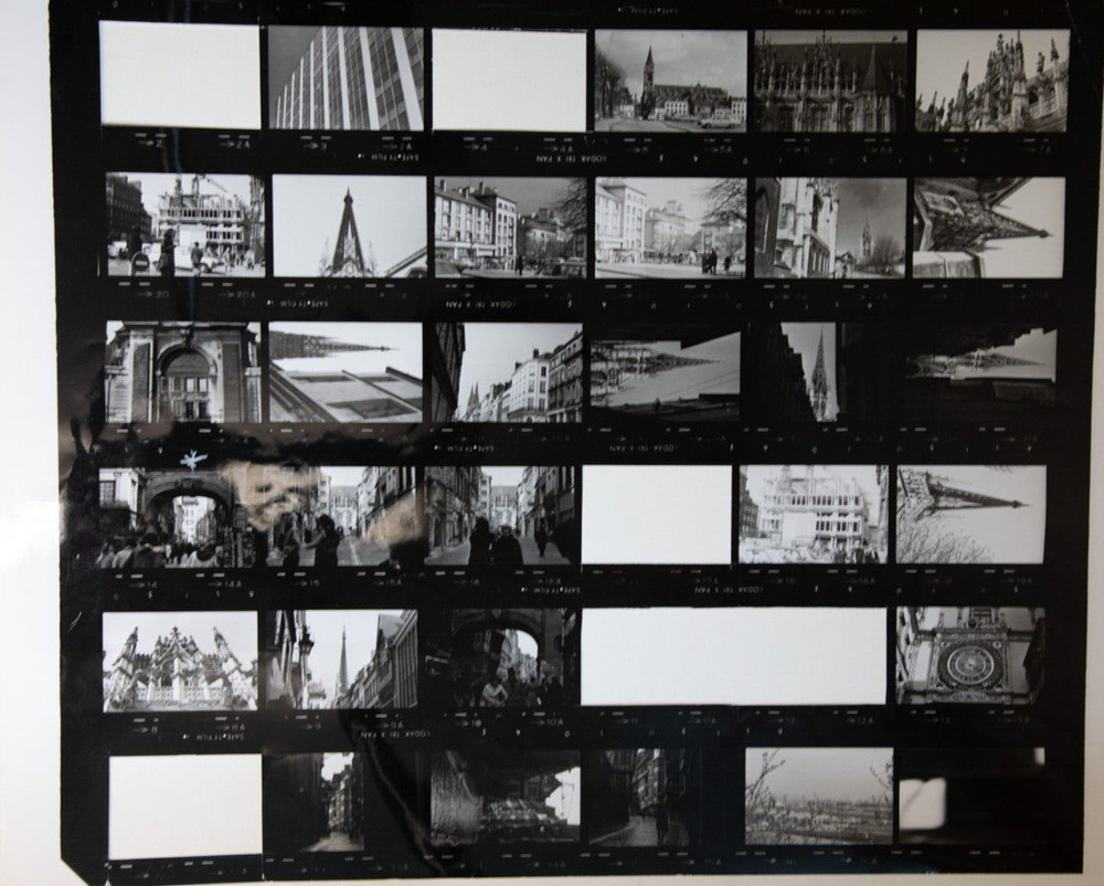 Photo Print Large Contact Sheet 1980 Various Views Normandy 40X50cm