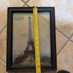 Framed Glass Print Of Aifel Tower. Originally Part Of 4 Sided Candle Holder