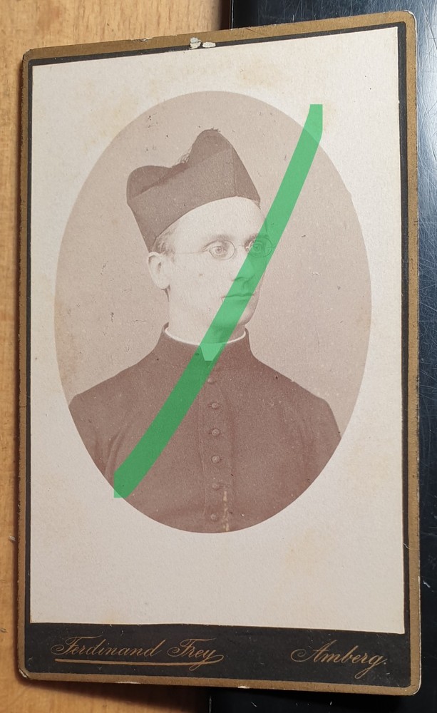 Dr. Alfons Scheglmann as clergyman – priest / CDV Ferdinand Frey Amberg
