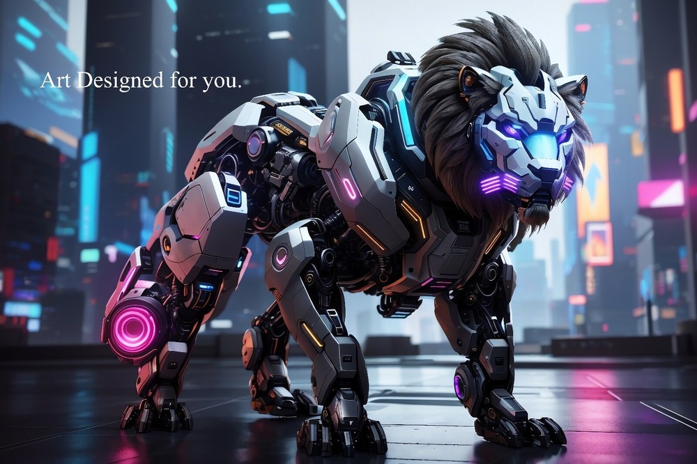 Digital Image Picture Photo Wallpaper Background Mechanical Lion Artwork